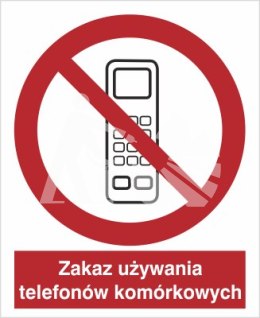 ZAKAZ UŻYWANIA TELEFONÓW KOMÓRKOWYCH - folia samoprzylepna