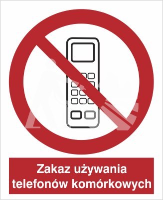ZAKAZ UŻYWANIA TELEFONÓW KOMÓRKOWYCH - folia samoprzylepna