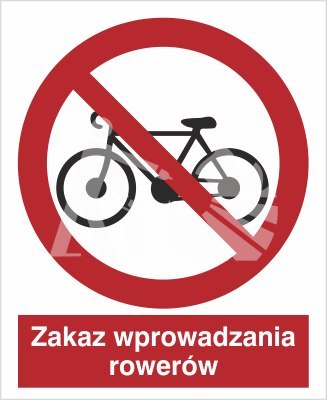 ZAKAZ WPROWADZANIA ROWERÓW - folia samoprzylepna ZAKAZ WPROWADZANIA ROWERÓW - folia samoprzylepna