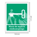 KLUCZ DO WYJŚCIA EWAKUACYJNEGO - płyta sztywna