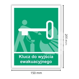 KLUCZ DO WYJŚCIA EWAKUACYJNEGO - płyta sztywna