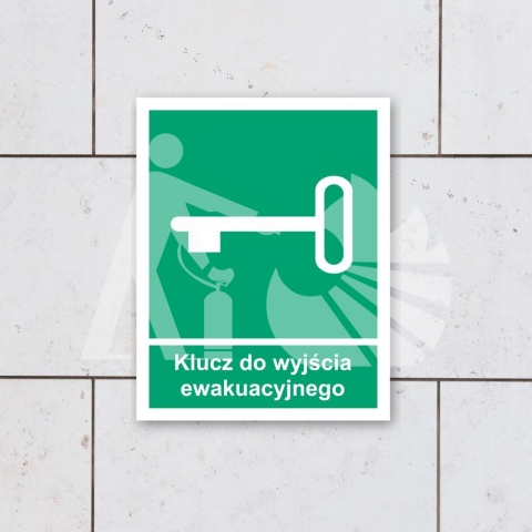 KLUCZ DO WYJŚCIA EWAKUACYJNEGO - płyta sztywna