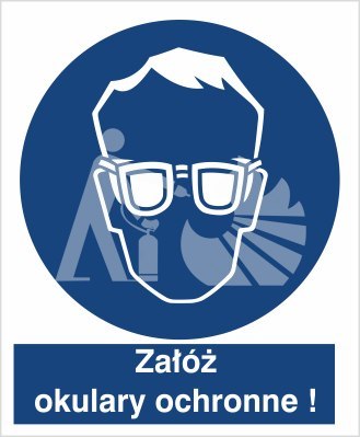 NAKAZ STOSOWANIA OCHRONY OCZU - folia samoprzylepna