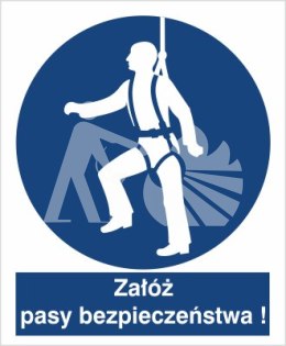 NAKAZ UŻYWANIA PASÓW BEZPIECZEŃSTWA - folia samoprzylepna