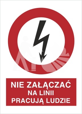 NIE ZAŁĄCZAĆ, NA LINI PRACUJĄ LUDZIE - folia magnetyczna