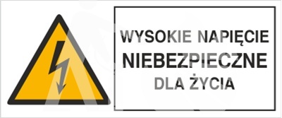 WYSOKIE NAPIĘCIE NIEBEZPIECZNE DLA ŻYCIA - folia magnetyczna WYSOKIE NAPIĘCIE NIEBEZPIECZNE DLA ŻYCIA - folia magnetyczna