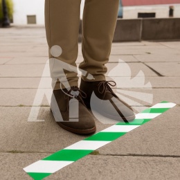 Taśma samoprzylepna podłogowa biało-zielona 5cmx33m