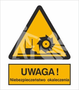 UWAGA! NIEBEZPIECZEŃSTWO OKALECZENIA - folia samoprzylepna