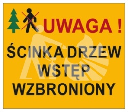 UWAGA! ŚCINKA DRZEW. WSTĘP WZBRONIONY