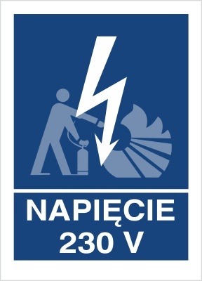 NAPIĘCIE 230V - folia samoprzylepna