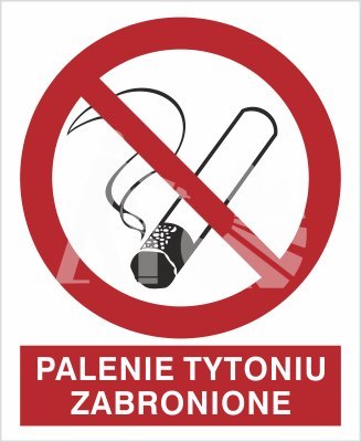 ZNAK PALENIE TYTONIU ZABRONIONE - folia samoprzylepna