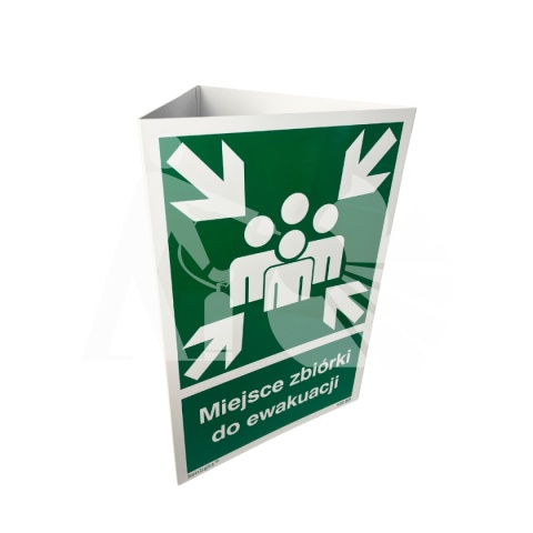 Znak 3D Miejsce Zbiórki do Ewakuacji 50x65cm