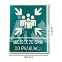 Znak drogowy MIEJSCE ZBIÓRKI DO EWAKUACJI odblaskowy 40x50 cm