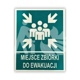 Znak drogowy MIEJSCE ZBIÓRKI DO EWAKUACJI odblaskowy 40x50 cm