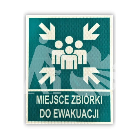 Znak drogowy MIEJSCE ZBIÓRKI DO EWAKUACJI odblaskowy 40x50 cm