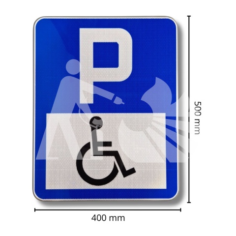 Znak drogowy PARKING DLA NIEPEŁNOSPRAWNYCH odblaskowy 40x50 cm