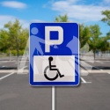 Znak drogowy PARKING DLA NIEPEŁNOSPRAWNYCH odblaskowy 40x50 cm