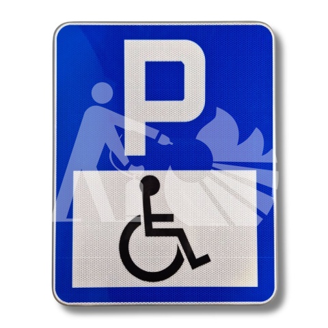 Znak drogowy PARKING DLA NIEPEŁNOSPRAWNYCH odblaskowy 40x50 cm